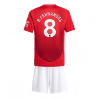 Camisa de time de futebol Manchester United Bruno Fernandes #8 Replicas 1º Equipamento Infantil 2024-25 Manga Curta (+ Calças curtas)